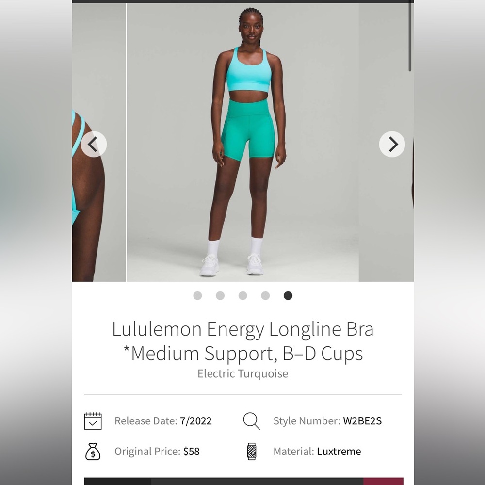 Lululemon Energy LongLine Bra Size 14 NO PADS